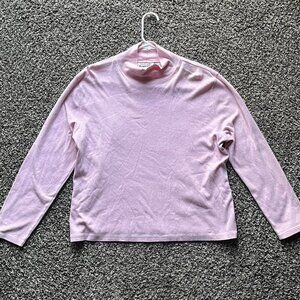 Vintage Soft Pink Pendleton XL Mock Neck Long Sleeve Shirt